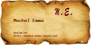 Mechel Emma névjegykártya